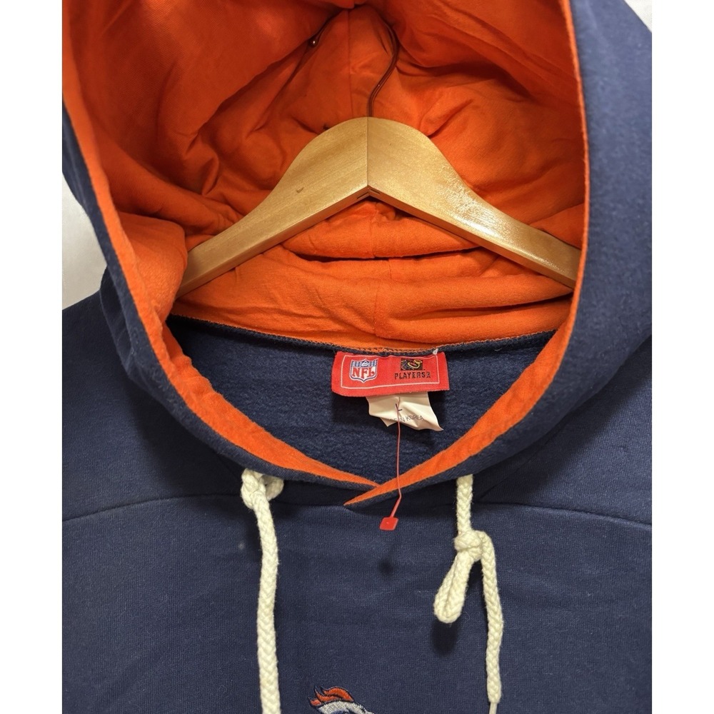Denver Broncos NFL Hoodie Y2K Vintage Sweatshirt Hooded Bob Griese Navy Blue NWT - Picture 3 of 9
